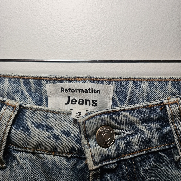 Reformation Cynthia Star Embroidered High-Rise Straight Leg Jeans - Picture 3 of 8